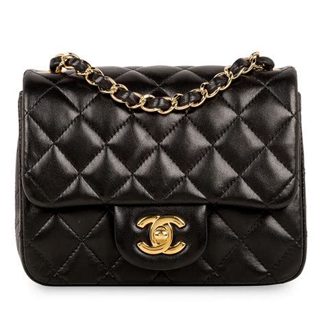 Mini classic handbag, Lambskin, black 